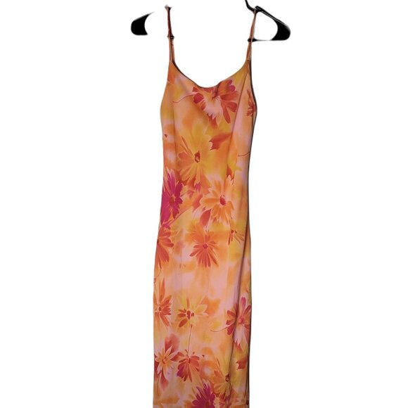 My Michelle Dresses & Skirts - VINTAGE MY MICHELLE SLEEVELESS FLORAL ON ORANGE SUMMER DRESS SIZE 5/6